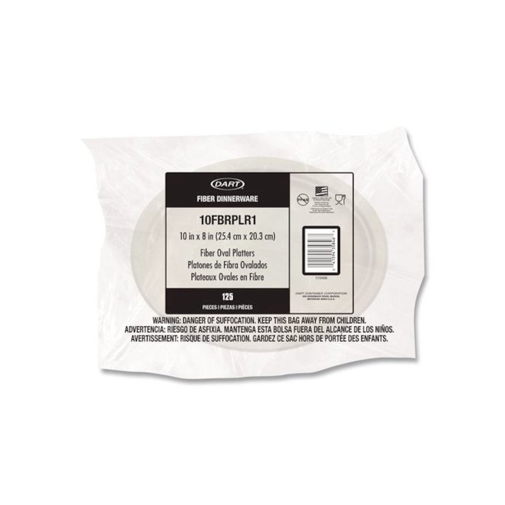 Compostable Molded Fiber Dinnerware, ProPlanet Seal, Platter, 10" Diameter, Natural, 500/Carton. Picture 5