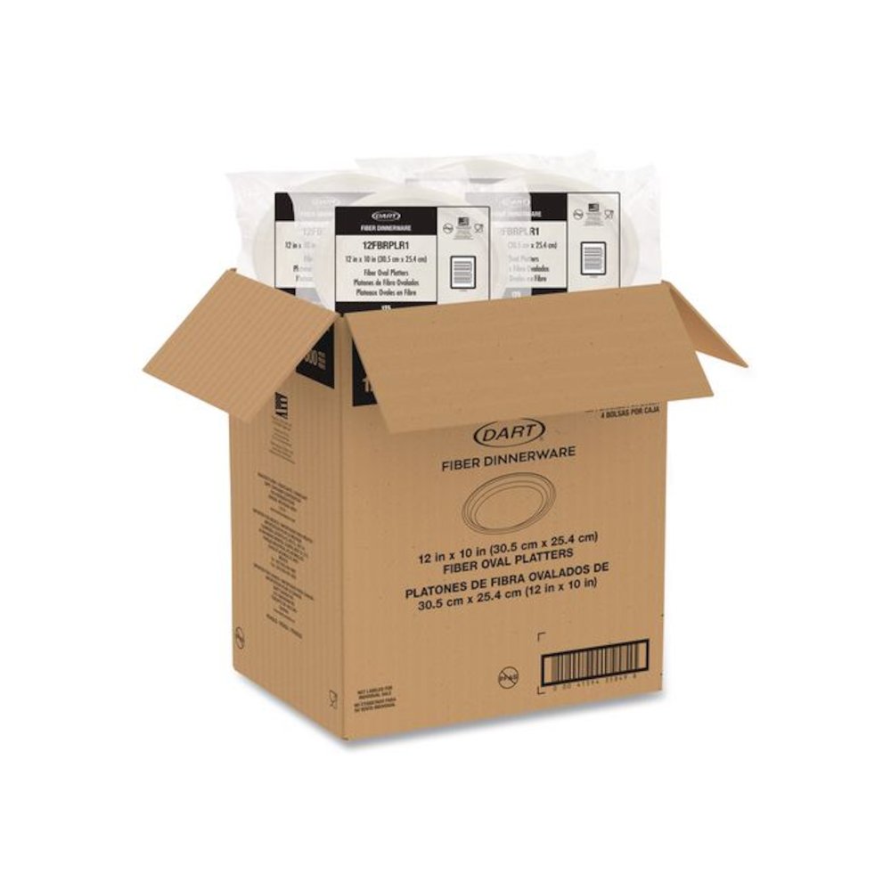 Compostable Molded Fiber Dinnerware, ProPlanet Seal, Platter, 12" Diameter, Natural, 500/Carton. Picture 4