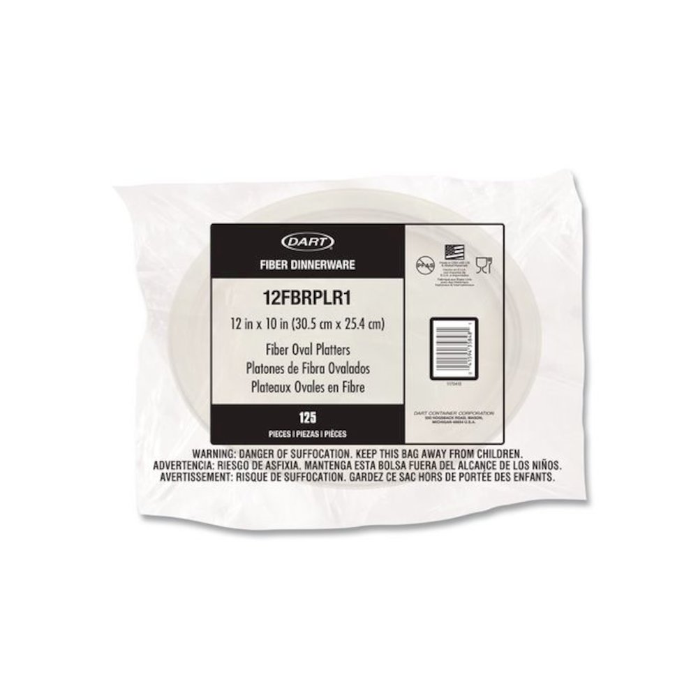 Compostable Molded Fiber Dinnerware, ProPlanet Seal, Platter, 12" Diameter, Natural, 500/Carton. Picture 5