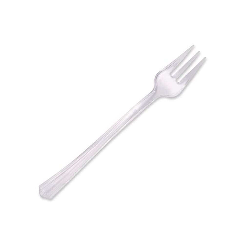 Petites Mini Utensils, Mediumweight, Petite Tasting Fork, Plastic, Clear, 500/Carton. Picture 2