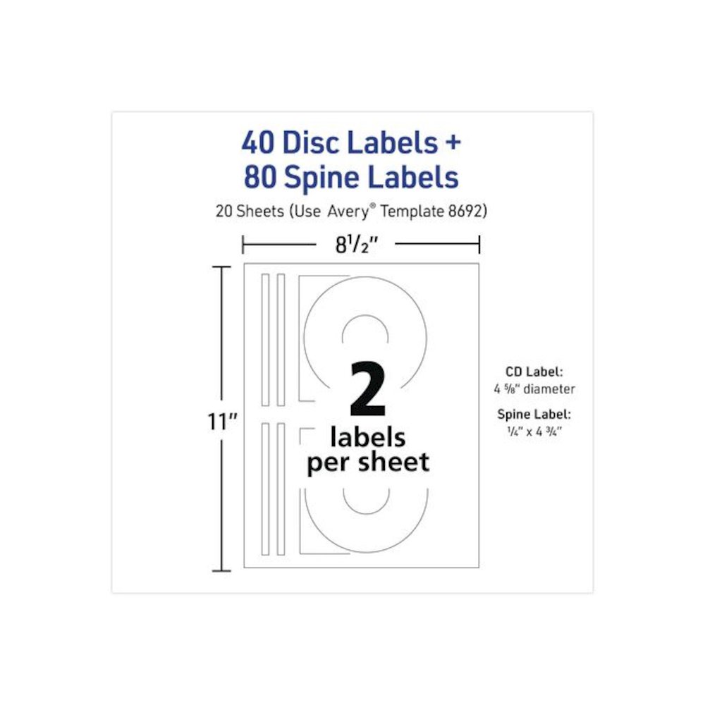 Inkjet CD Labels, Matte White, 40/Pack. Picture 3
