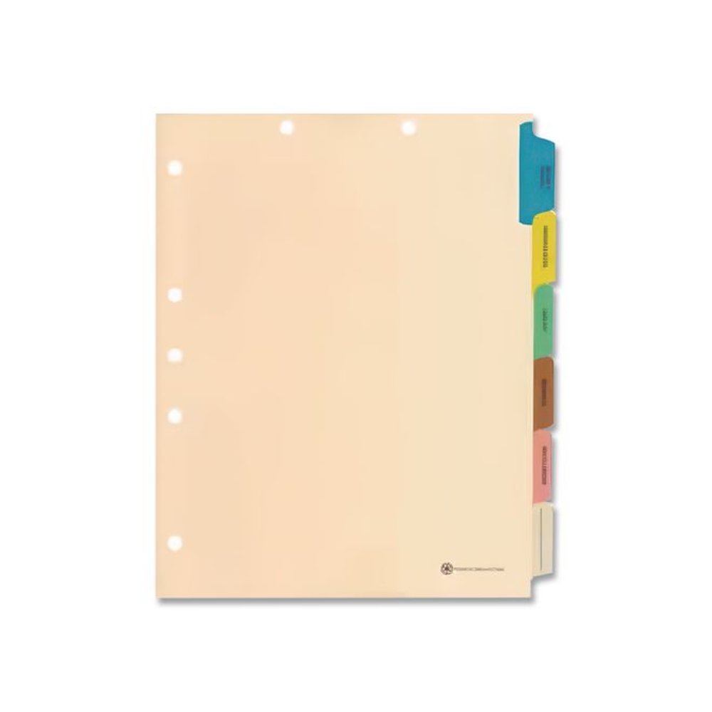 6-Tab Medical Chart Indexes, Side Tab, Assorted Medical, Manila, 65/Box. Picture 2