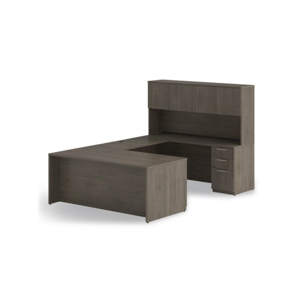 Alera Seville Series Bridge Return, 48w x 24d x 29h, Walnut. Picture 7