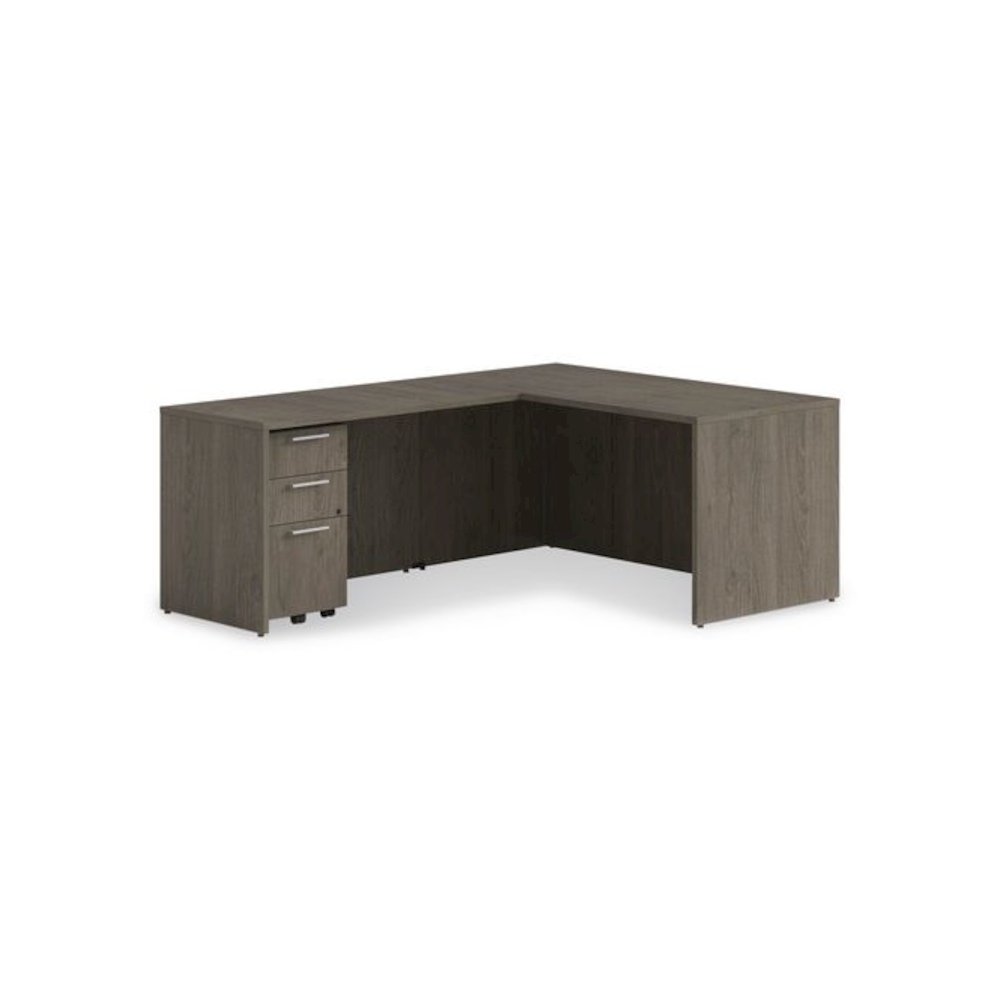 Alera Seville Series Desk Shell, 60" x 30" x 29", Walnut. Picture 6