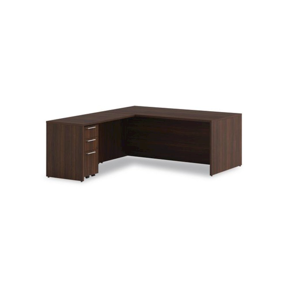 Alera Seville Series Desk Shell, 72" x 36" x 29", Mahogany. Picture 6