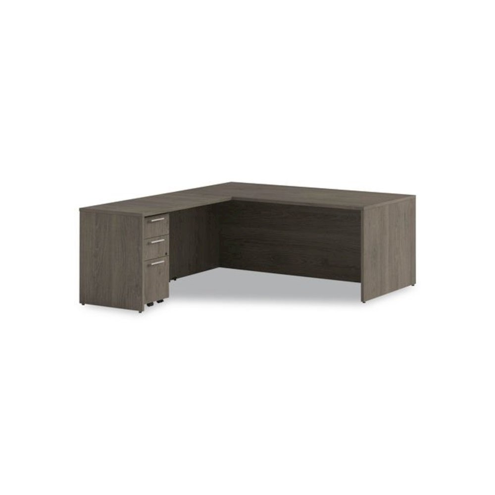 Alera Seville Series Desk Shell, 72" x 36" x 29", Walnut. Picture 6