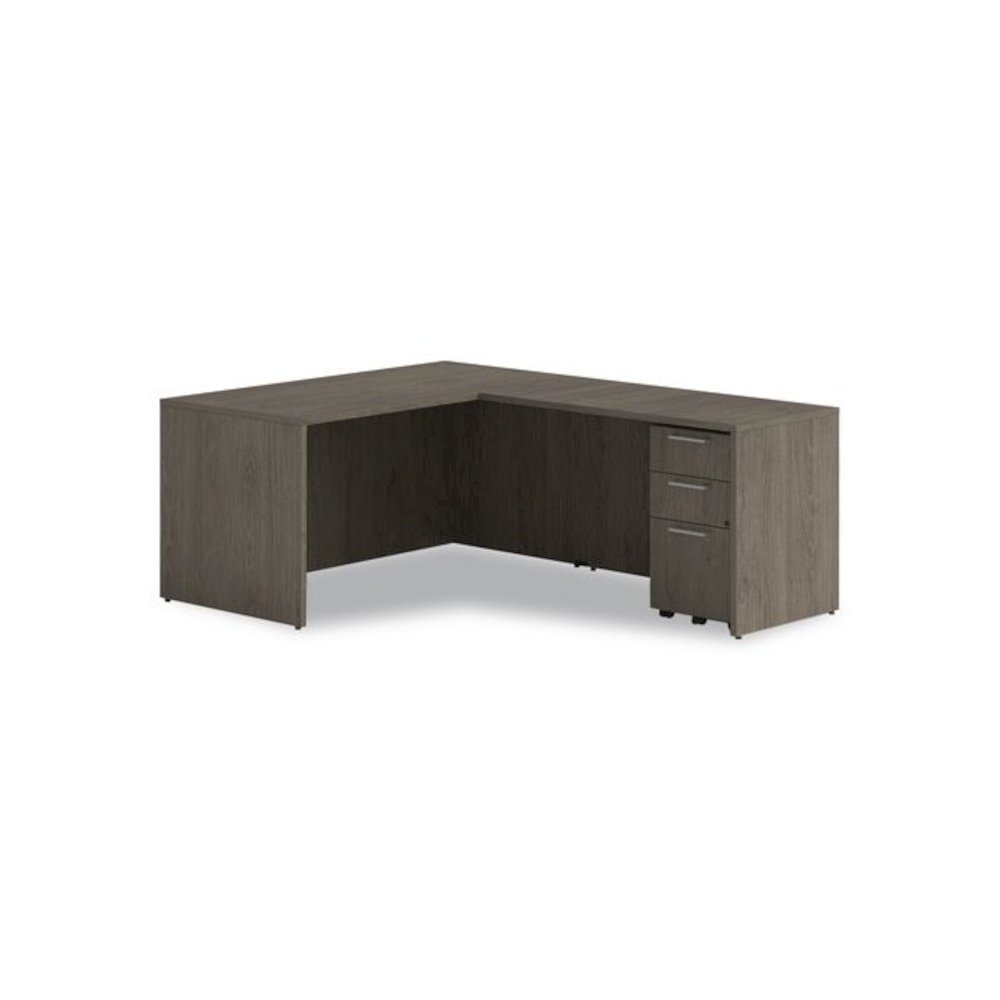 Alera Seville Series Mobile Pedestal, Left/Right, 3-Drawer: Box/Box/File, Legal, Walnut, 15" x 18" x 27". Picture 3