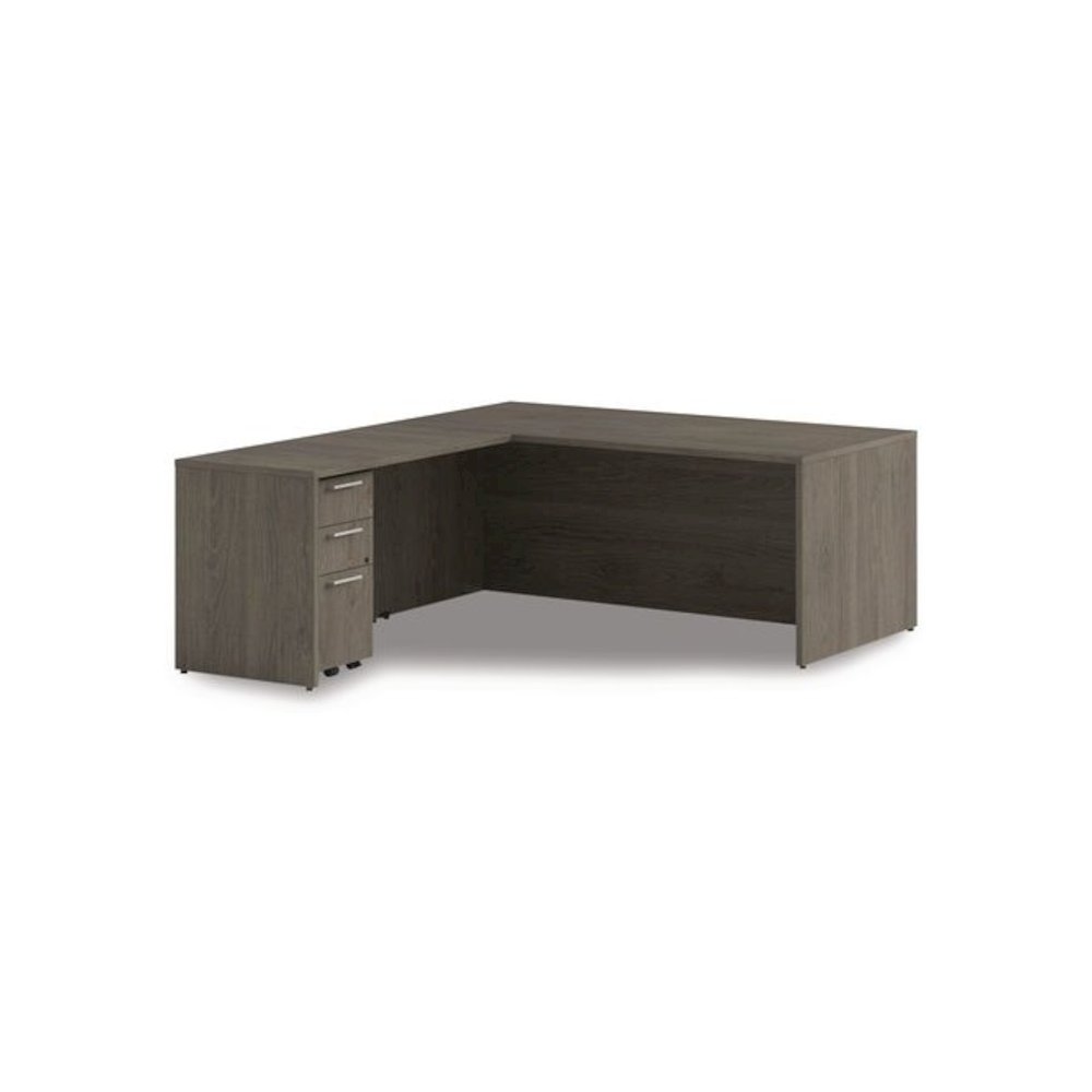 Alera Seville Series Return Shell, Reversible, 48" x 24" x 29", Walnut. Picture 6