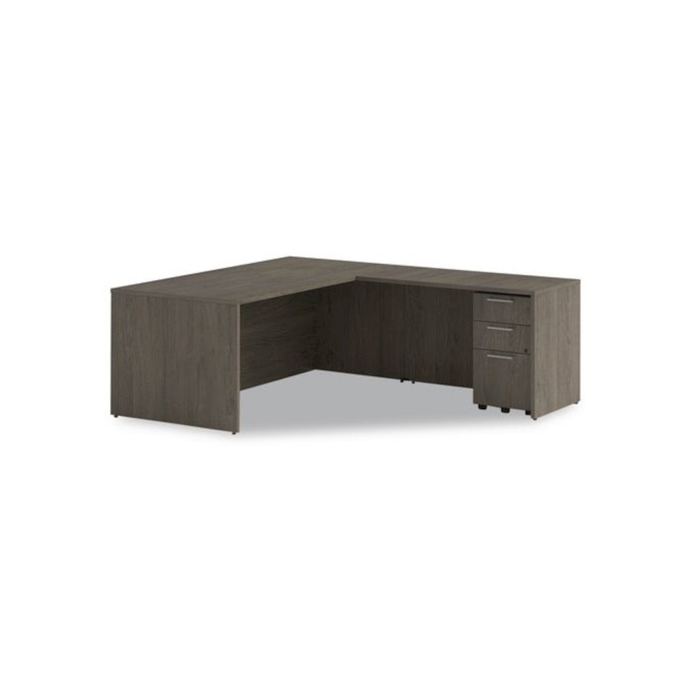 Alera Seville Series Return Shell, Reversible, 48" x 24" x 29", Walnut. Picture 7