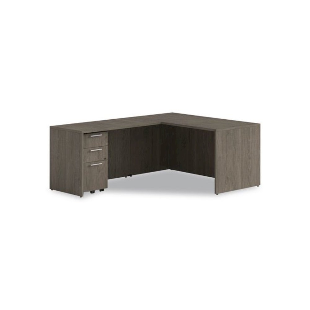 Alera Seville Series Return Shell, Reversible, 48" x 24" x 29", Walnut. Picture 8