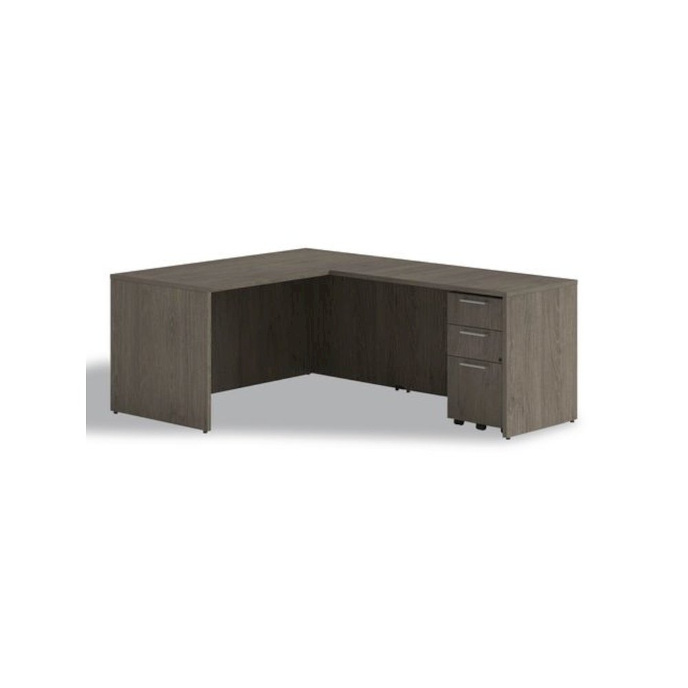 Alera Seville Series Return Shell, Reversible, 48" x 24" x 29", Walnut. Picture 9