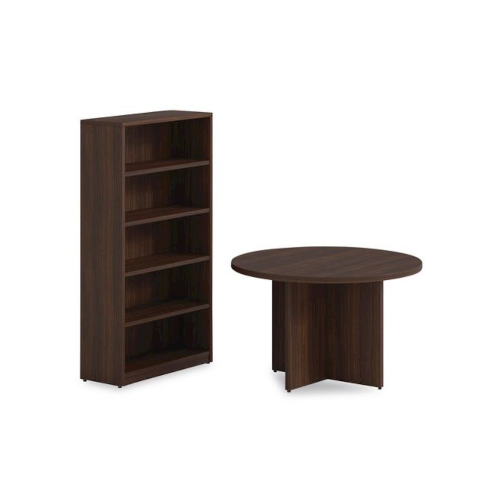 Alera Seville Round Conference Table, Round, 48" Diameter, Mahogany. Picture 2