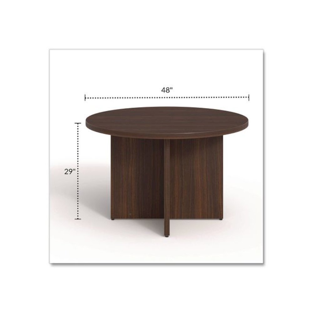 Alera Seville Round Conference Table, Round, 48" Diameter, Mahogany. Picture 6