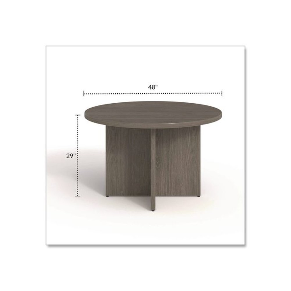 Alera Seville Round Conference Table, Round, 48" Diameter, Walnut. Picture 2