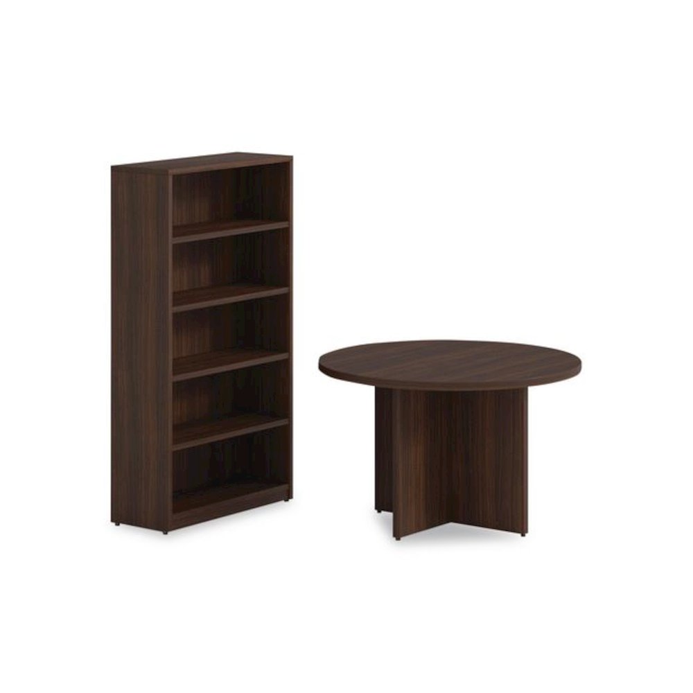 Alera Seville Bookcase, Five-Shelf, 36w x 14d x 65h, Mahogany. Picture 6
