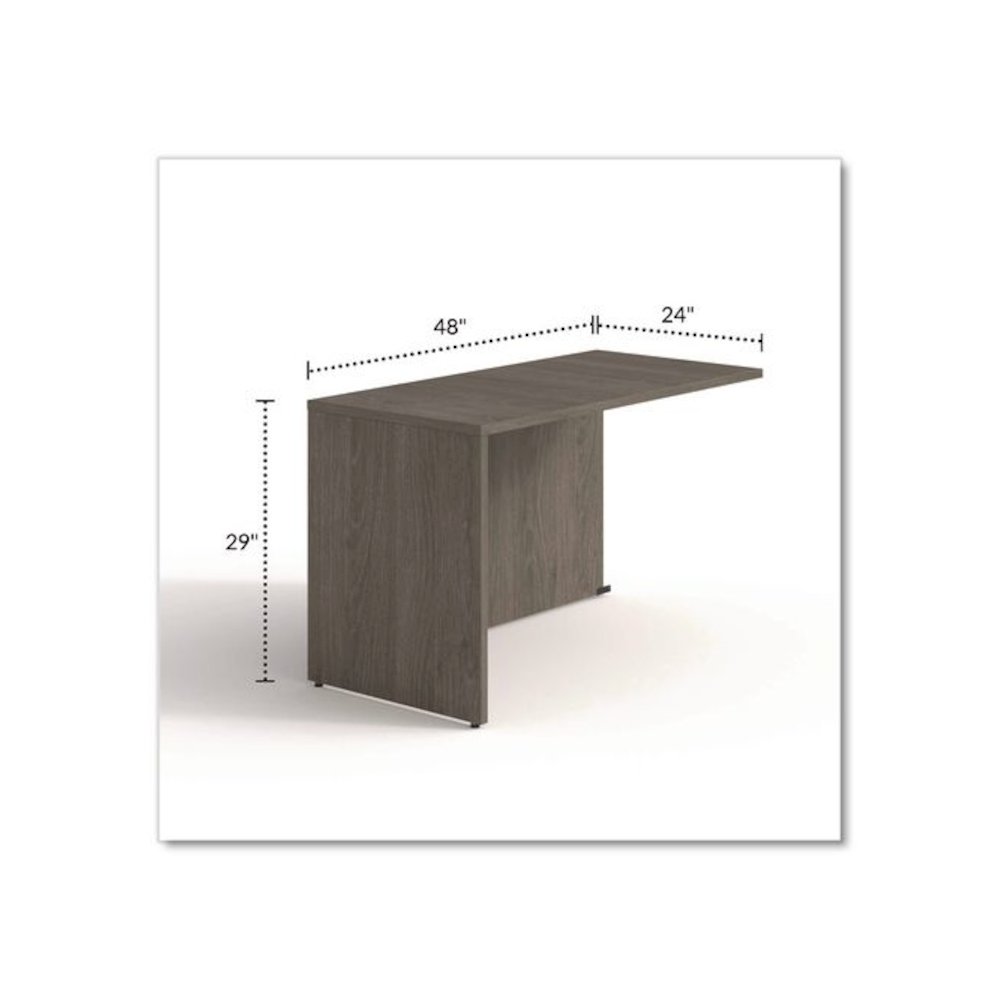 Alera Seville Series Return Shell, Reversible, 48" x 24" x 29", Walnut. Picture 2
