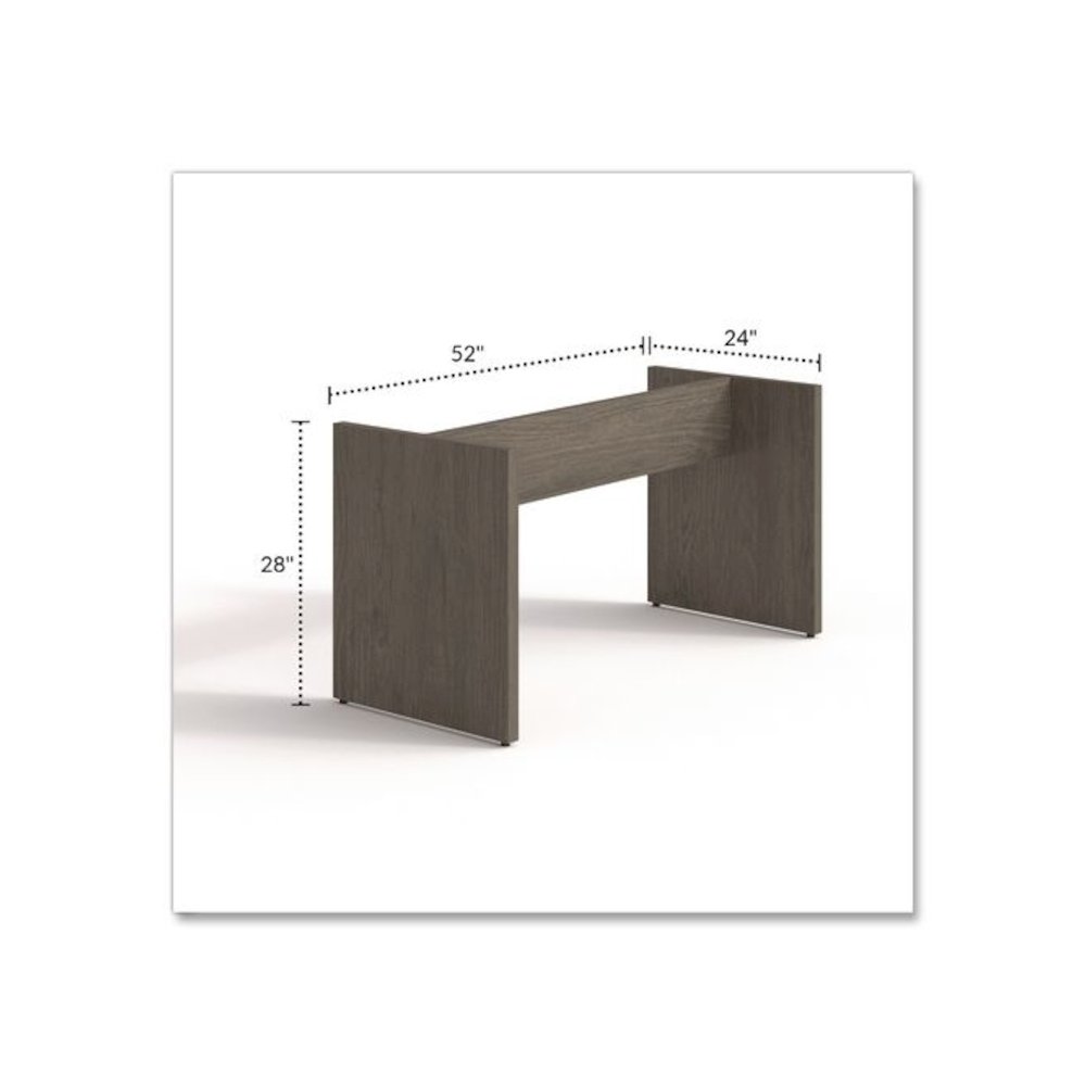 Alera Seville 96" Wide Conference Table Base, 50w x 22d x 28h, Walnut. Picture 2