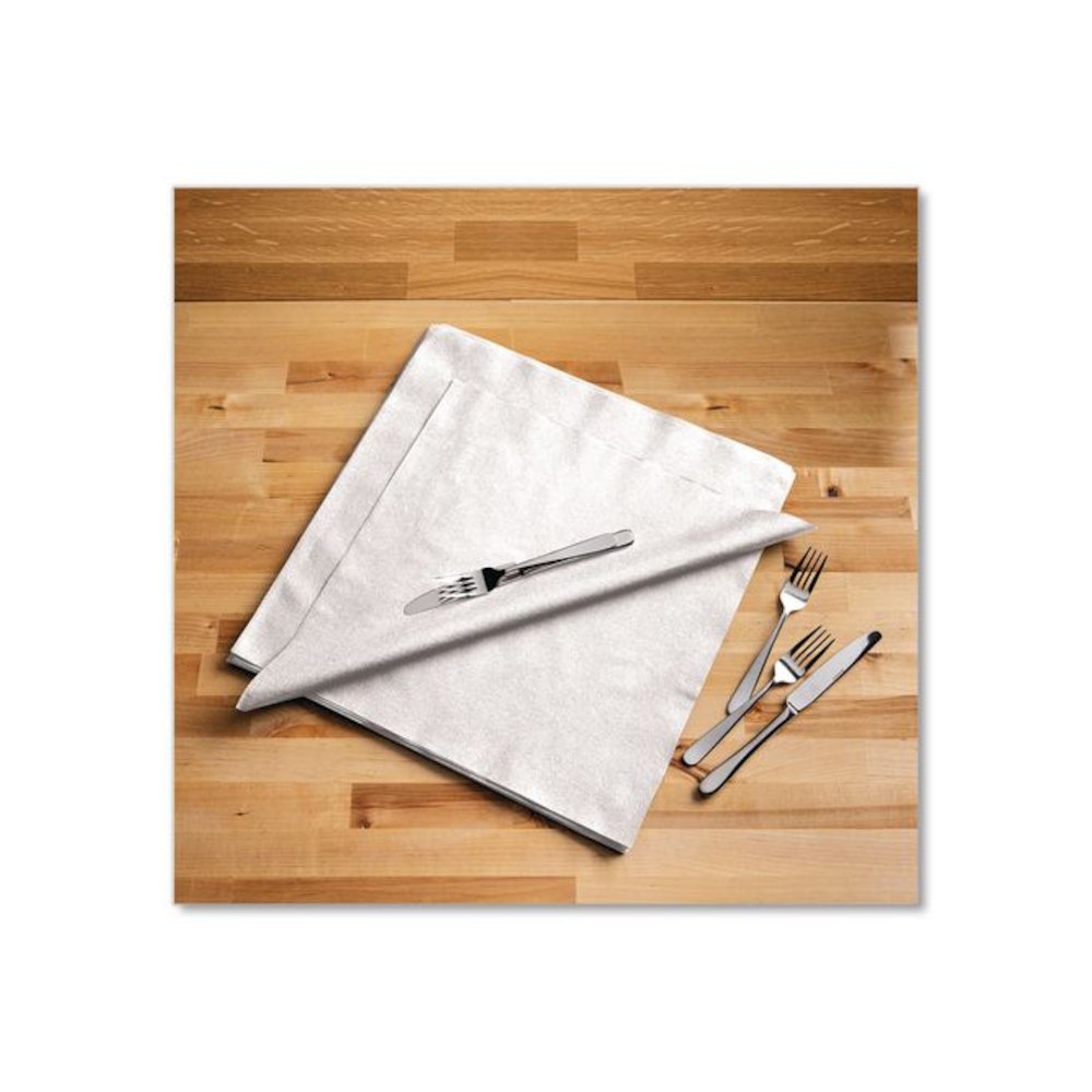 Linen-Feel Flat Napkins, 1-Ply, 14 x 14, White, 1,000/Carton. Picture 4