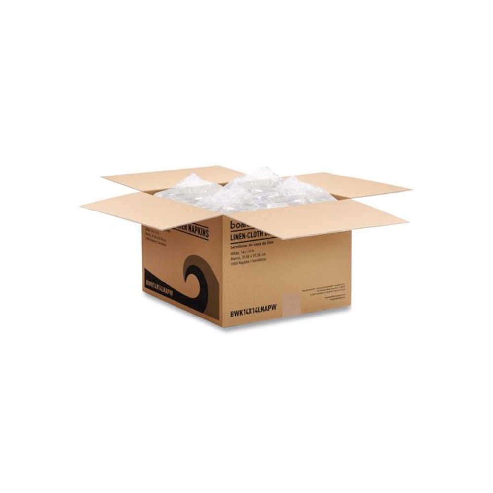 Linen-Feel Flat Napkins, 1-Ply, 14 x 14, White, 1,000/Carton. Picture 3