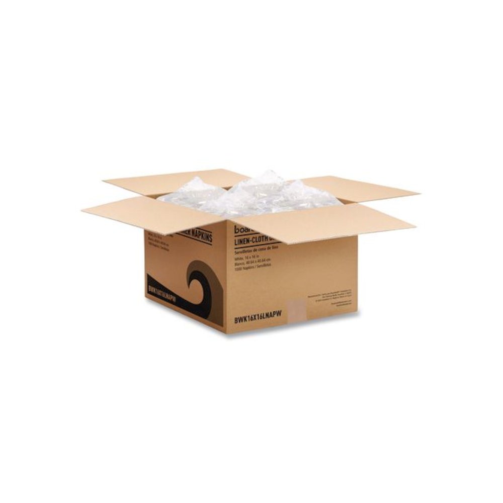 Linen-Feel Flat Napkins, 1-Ply, 16 x 16, White, 1,000/Carton. Picture 3