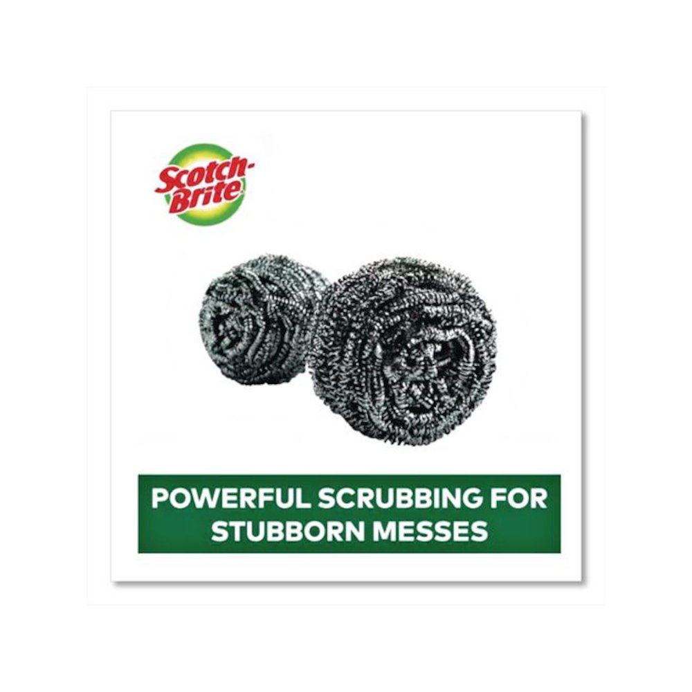 Stainless Steel Scrubber, Silver, 12/Carton. Picture 3