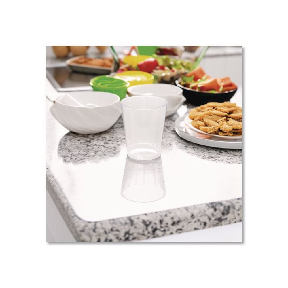 Comet Plastic Tumbler, Tall, 8 oz, Clear, 25/Pack, 20 Packs/Carton. Picture 3