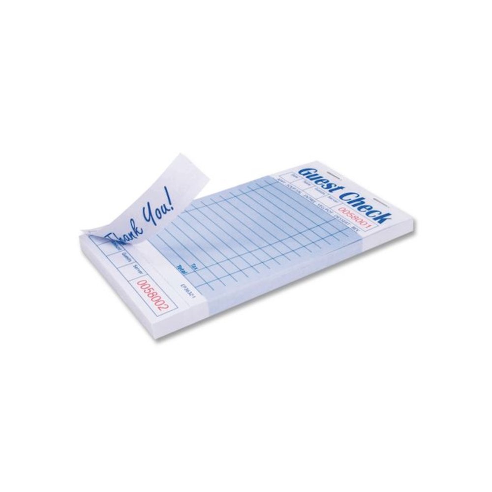 Guest Check Pad with Ruled Back, 15 Lines, One-Part (No Copies), 3.5 x 6.7, 50 Forms/Pad, 50 Pads/Carton. Picture 5