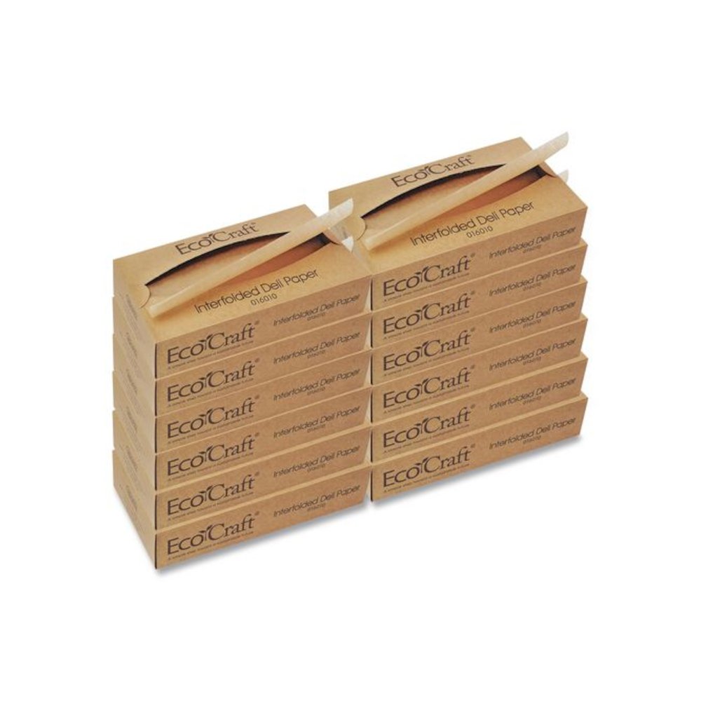 EcoCraft Interfolded Soy Wax Deli Sheets, 10 x 10.75, 500 Sheets/Box, 12 Boxes/Carton. Picture 1