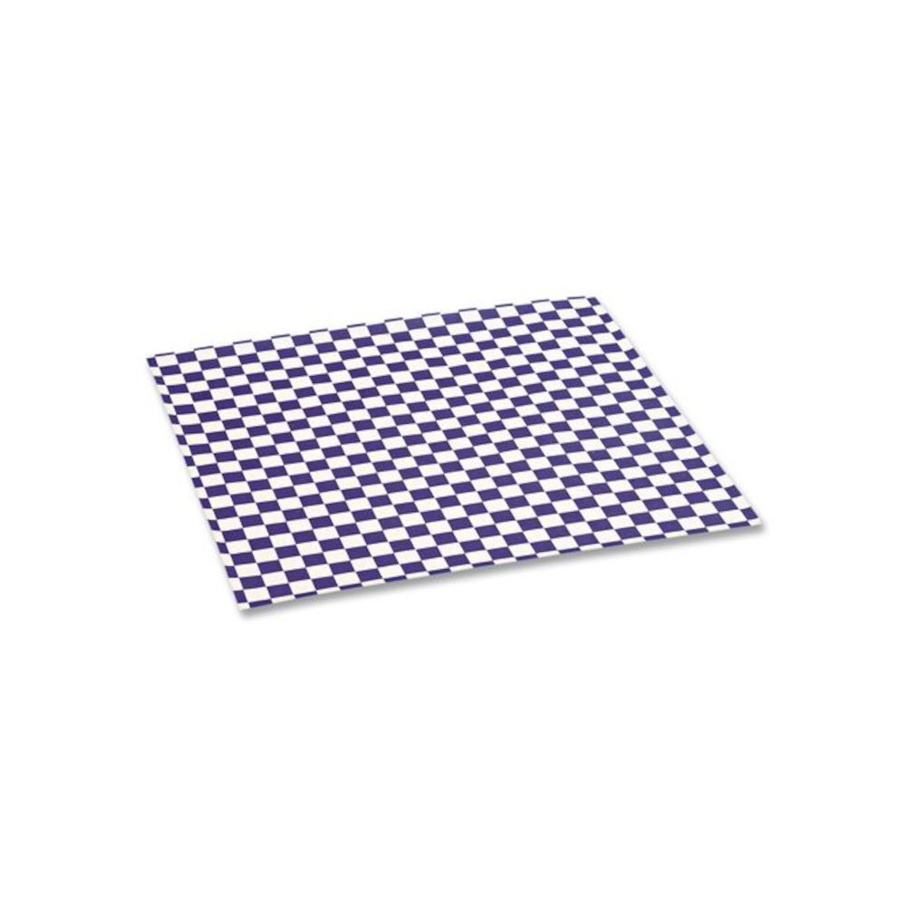 Grease-Resistant Paper Wraps and Liners, 12 x 12, Blue Check, 1,000/Box, 5 Boxes/Carton. Picture 3