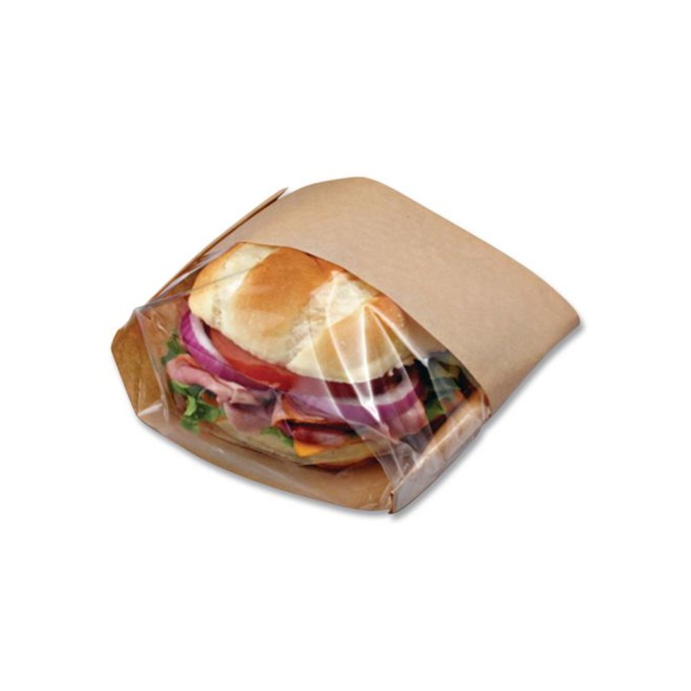 Dubl View Sandwich Bags, 9.5" x 5.75" x 2.75", Natural Brown/Clear, 500/Carton. Picture 2