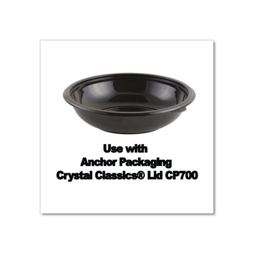 Crystal Classics Bowl, 32 oz, 8.5" Diameter x 2.14" h, Black, Plastic, 300/Carton. Picture 3