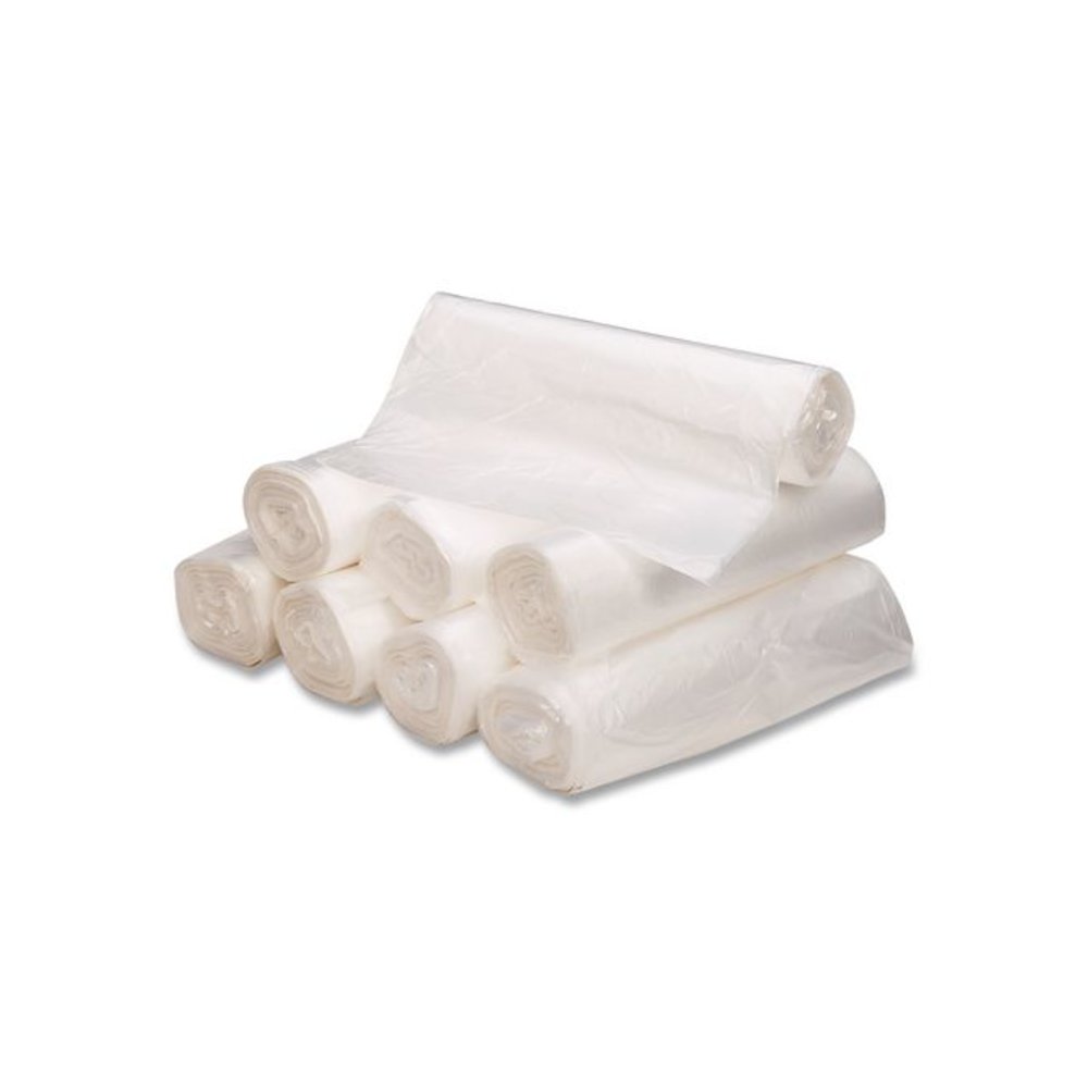Linear Low-Density Can Liners, 56 gal, 0.9 mil, 43" x 47", Clear, 10 Bags/Roll, 10 Rolls/Carton. Picture 3