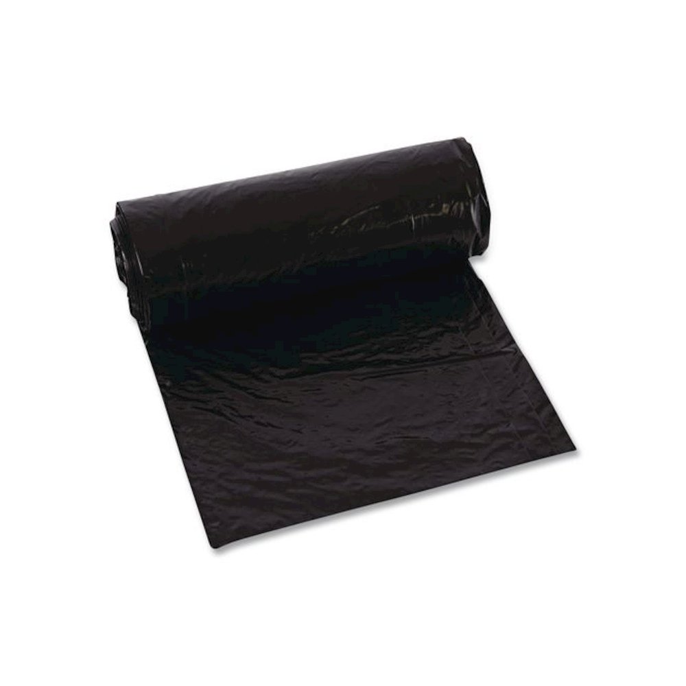 Linear Low-Density Can Liners, 56 gal, 0.9 mil, 43" x 47", Black, 10 Bags/Roll, 10 Rolls/Carton. Picture 3