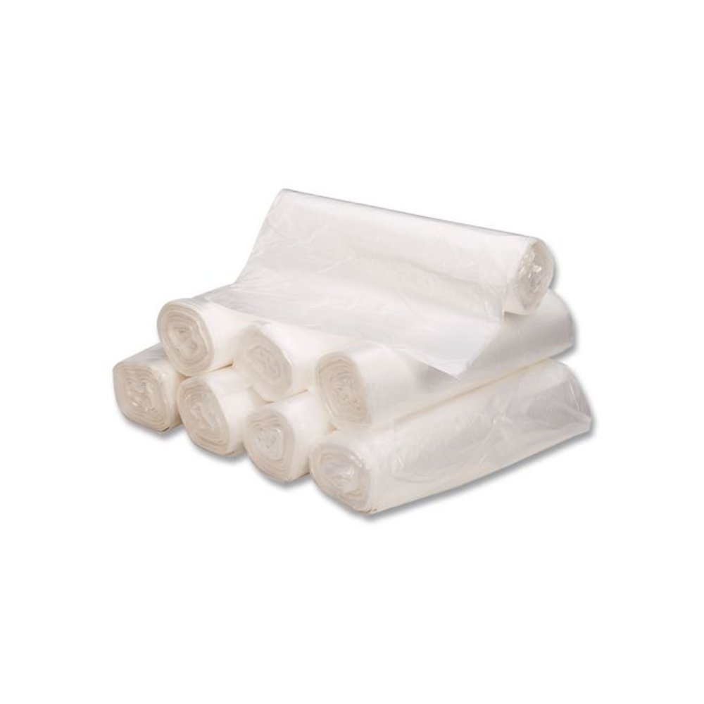 Linear Low-Density Can Liners, 30 gal, 0.71 mil, 30" x 36", Clear, 25 Bags/Roll, 10 Rolls/Carton. Picture 3