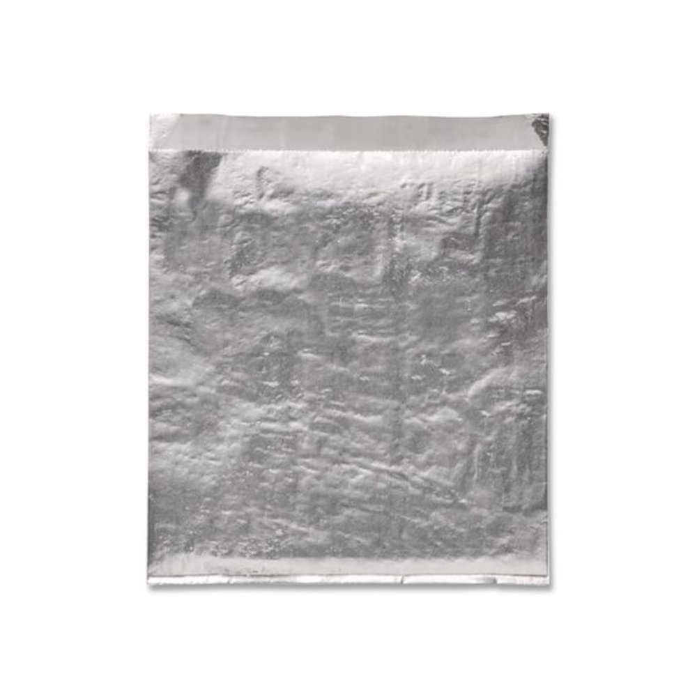 Foil Single-Serve Bags, Unlabeled Burger, 6" x 0.75" x 6.5", Silver, 1,000/Carton. Picture 2