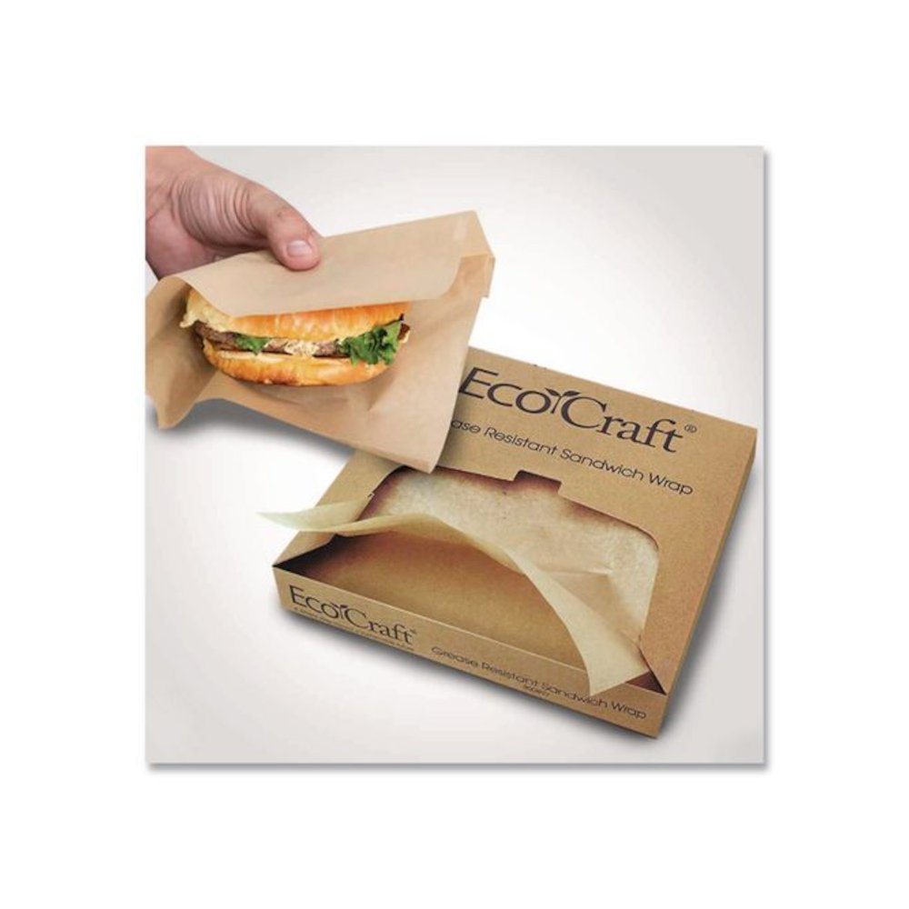 EcoCraft Grease-Resistant Paper Wraps and Liners, 14 x 14, Natural, 1,000/Box, 4 Boxes/Carton. Picture 6