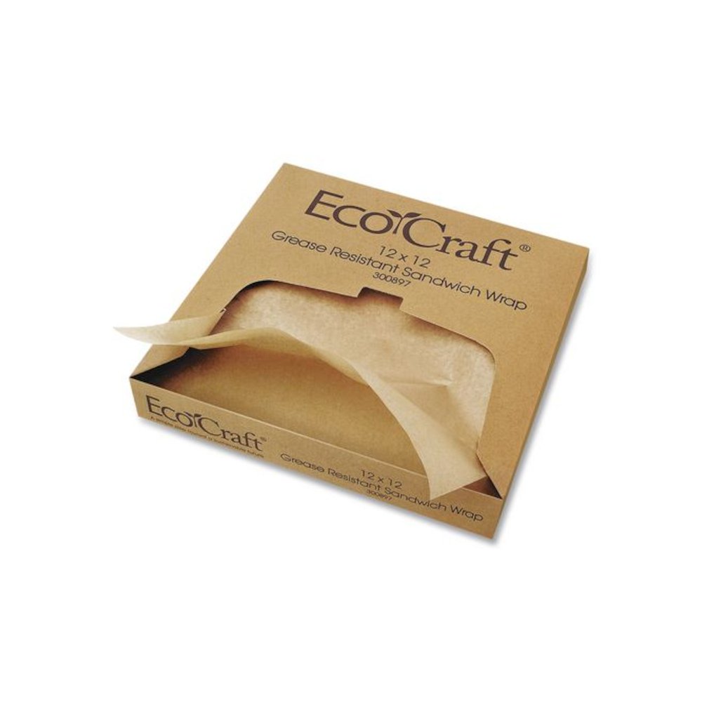 EcoCraft Grease-Resistant Paper Wraps and Liners, 14 x 14, Natural, 1,000/Box, 4 Boxes/Carton. Picture 1