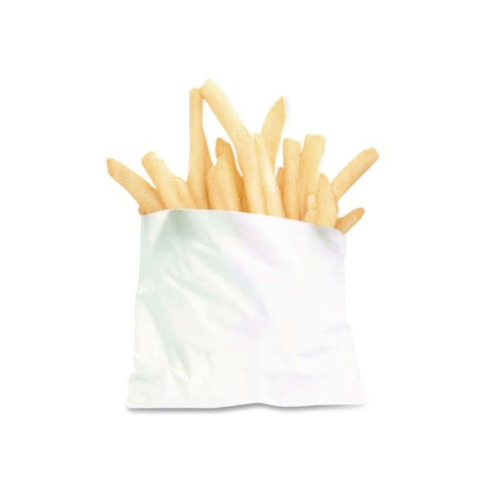 French Fry Bags, 4.5" x 2" x 3.5", White, 2,000/Carton. Picture 2