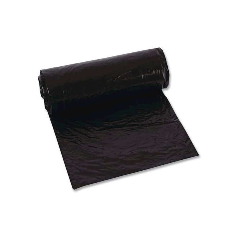 Low-Density Can Liners, 10 gal, 1 mil, 24" x 23", Black, Flat Pack, 500/Carton. Picture 3