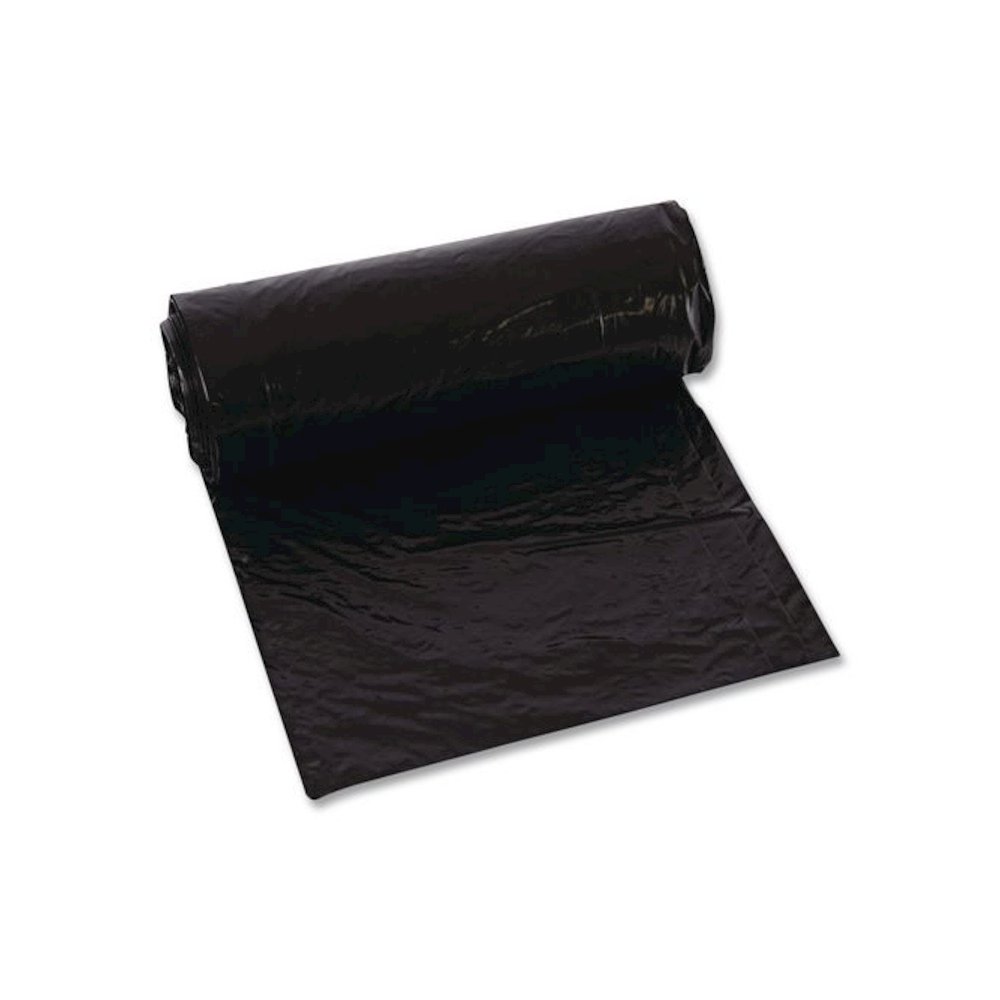 Low-Density Can Liners, 16 gal, 0.7 mil, 24" x 32", Black, Flat Pack, 500/Carton. Picture 3