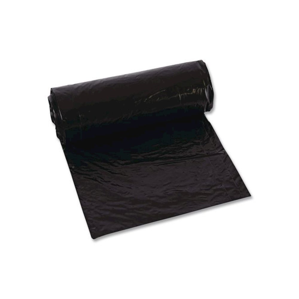 Low-Density Can Liners, 60 gal, 1.6 mil, 22" x 58", Black, Flat Pack, 100/Carton. Picture 3