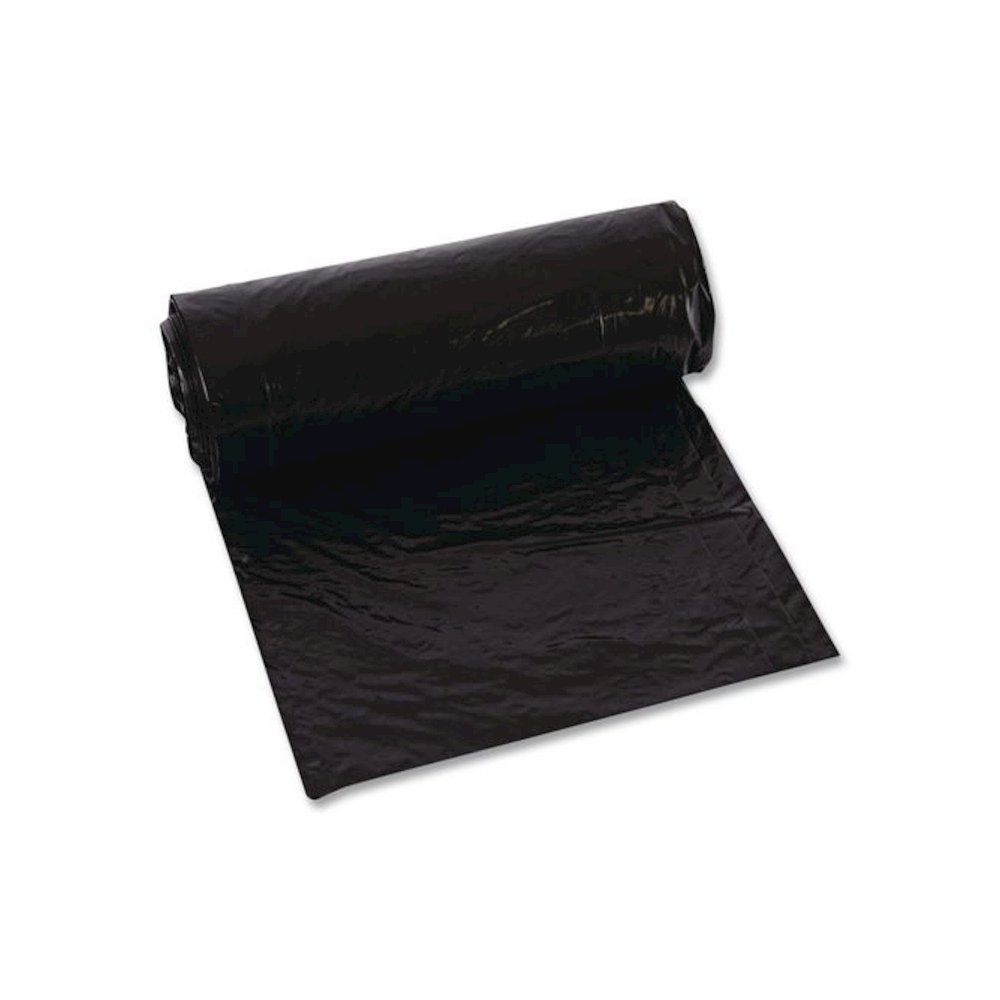 Low-Density Can Liners, 45 gal, 1.25 mil, 23" x 46", Black, Flat Pack, 100/Carton. Picture 3