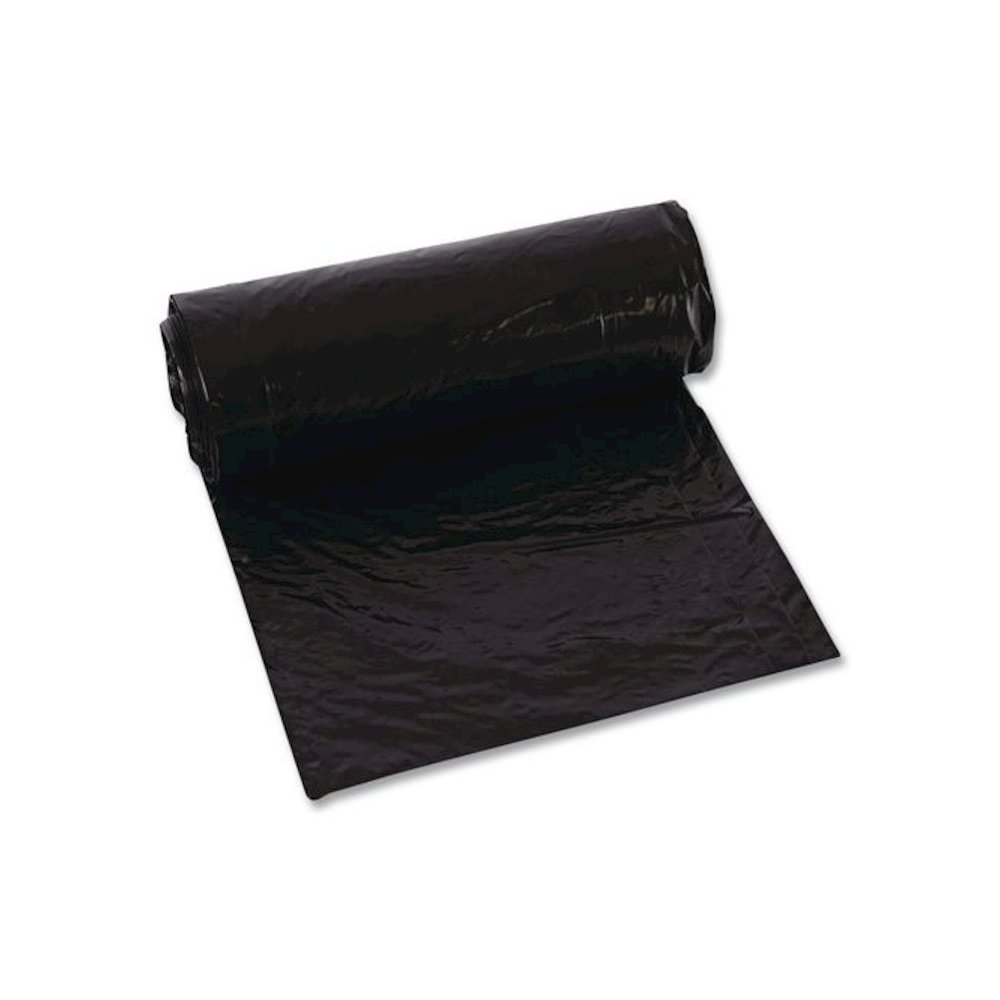 Low-Density Can Liners, 45 gal, 1.6 mil, 23" x 46", Black, Flat Pack, 100/Carton. Picture 3
