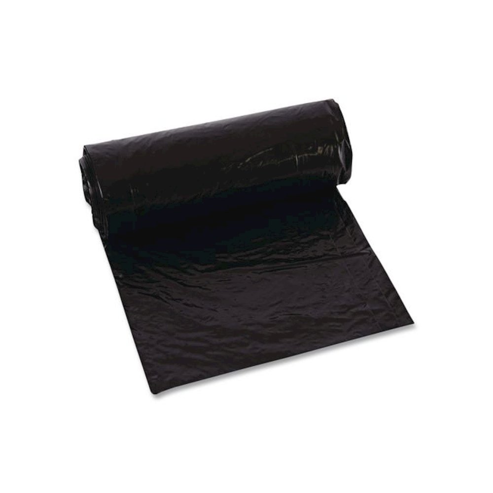 Low-Density Can Liners, 56 gal, 1.25 mil, 43" x 47", Black, Flat Pack, 100/Carton. Picture 3