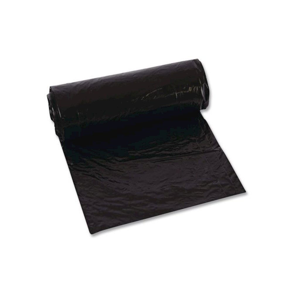 Low-Density Can Liners, 56 gal, 1.6 mil, 43" x 47", Black, Flat Pack, 100/Carton. Picture 3