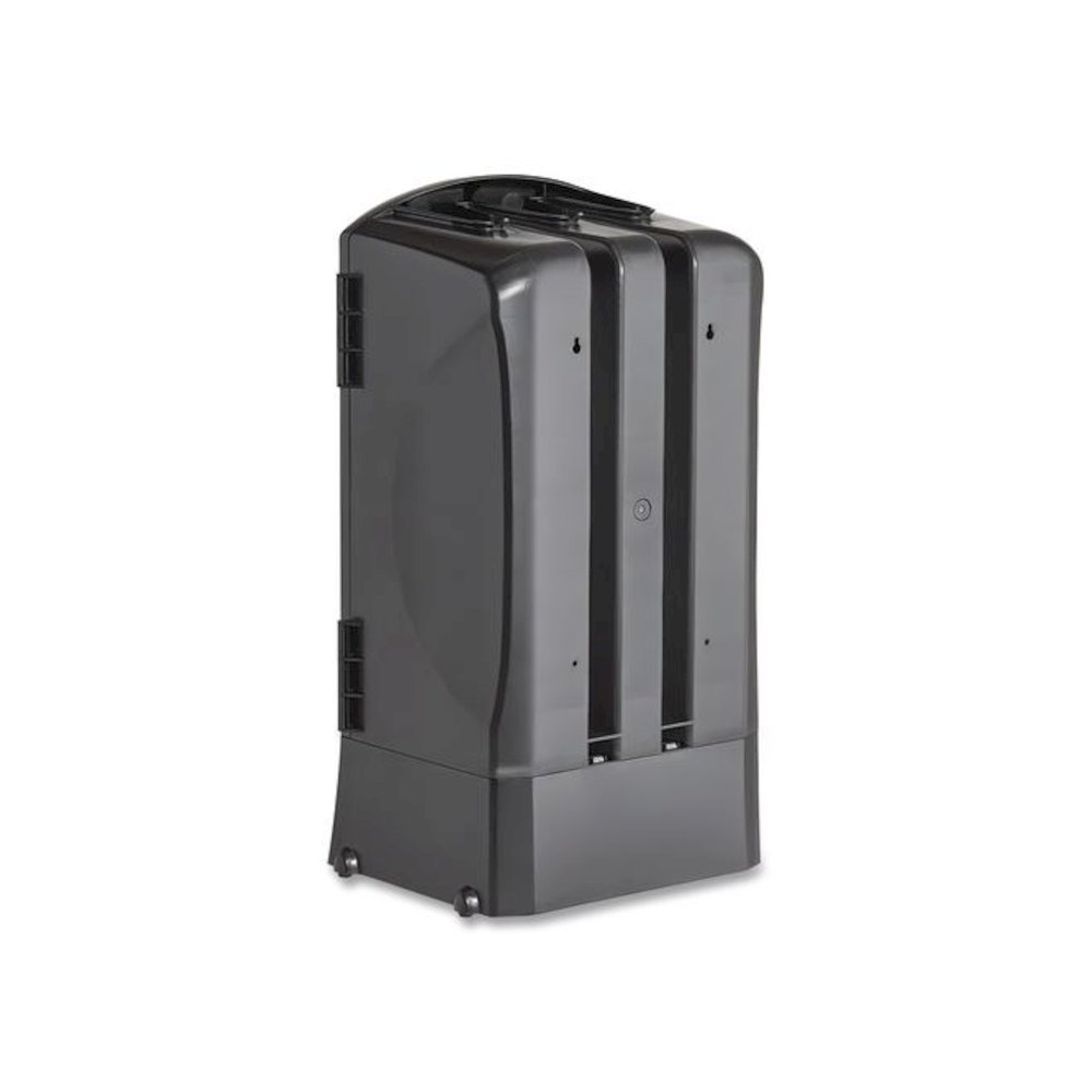 Trio Utensil Dispenser, Holds 100 Forks/100 Knives/100 Spoons, 13.39 x 15.75 x 23.62, Black. Picture 3