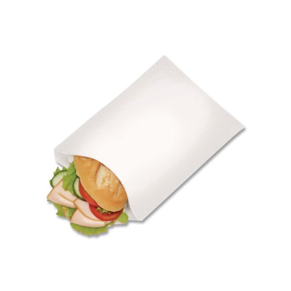 Grease-Resistant Single-Serve Bags, 6" x 0.75" x 7.25", White, 2,000 Bags/Carton. Picture 3