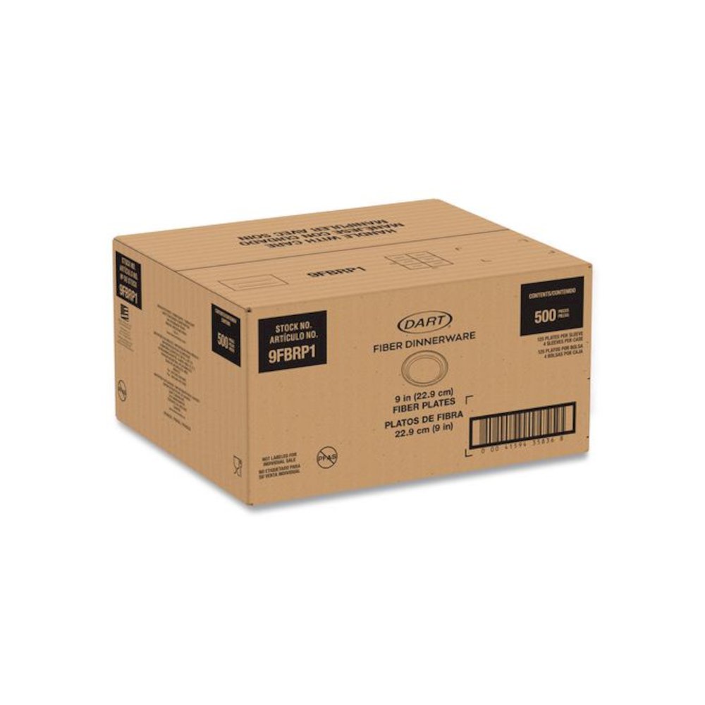 Compostable Molded Fiber Dinnerware, ProPlanet Seal, Plate, 9" dia, Natural, 500/Carton. Picture 3