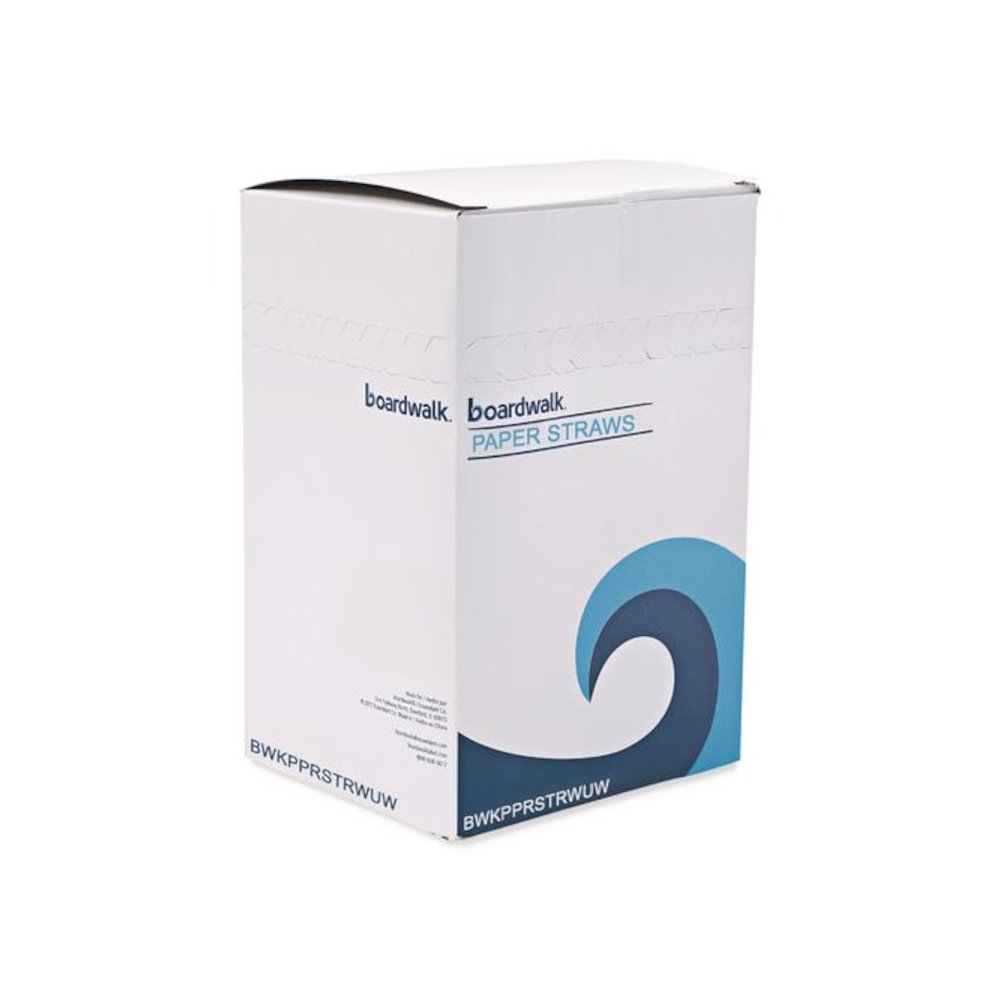 Unwrapped Paper Straws, 7.75 x 0.25, White, 4,800/Carton. Picture 2