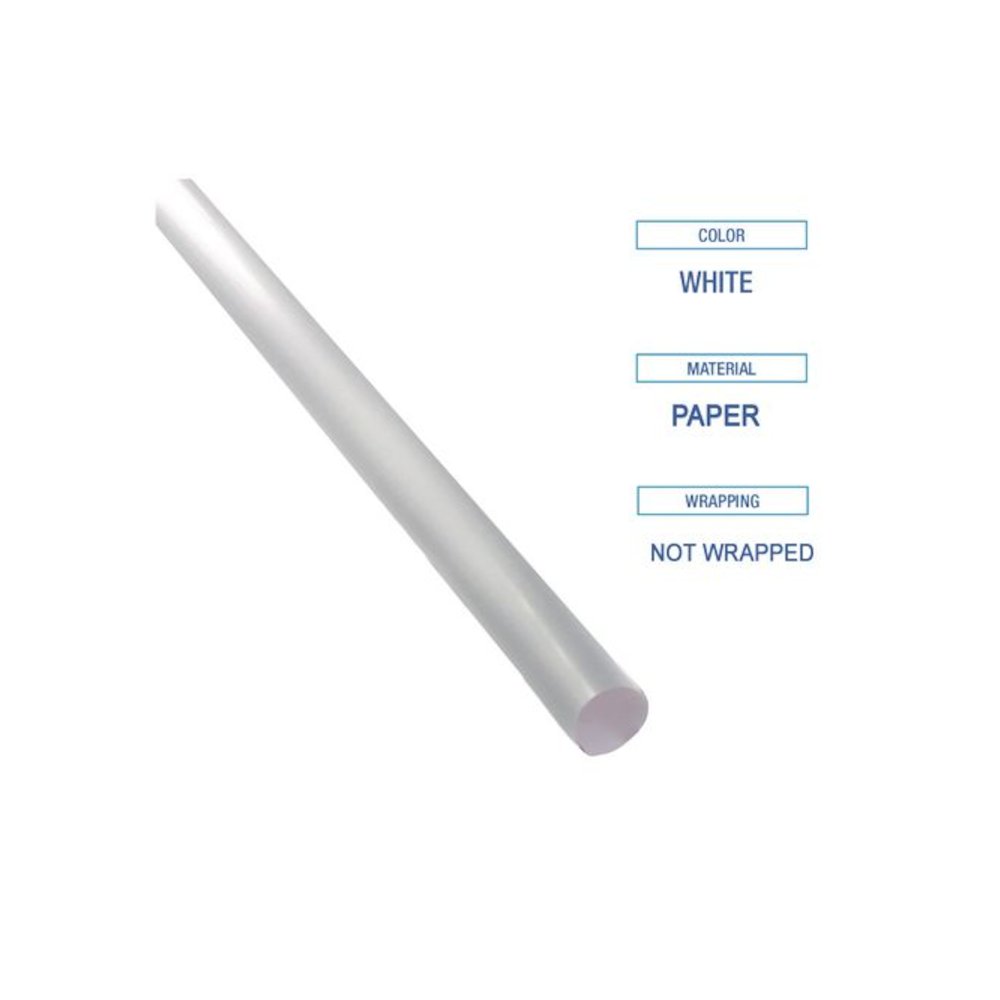 Unwrapped Paper Straws, 7.75 x 0.25, White, 4,800/Carton. Picture 4